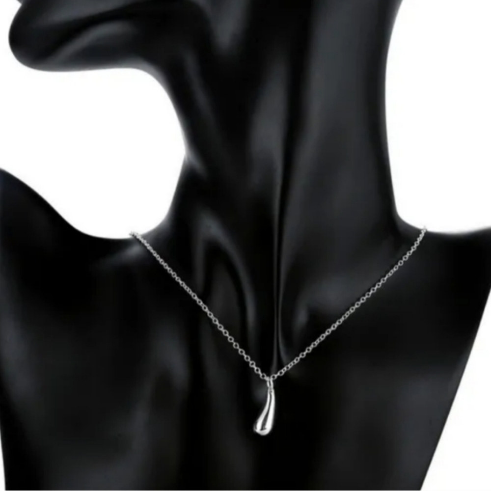 925 Sterling Silver Waterdrop Jewelry Set Bracelet Necklace Earrings Ring - Picture 13 of 16